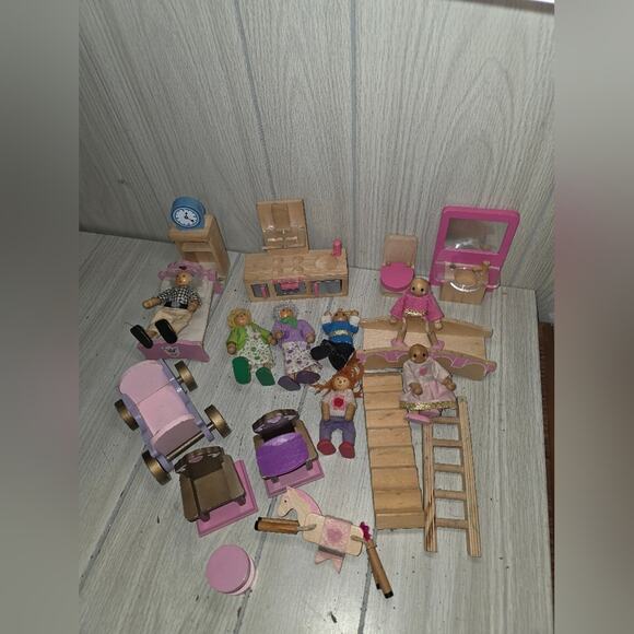 Vtg Kidkraft Wooden Dolls & Dollhouse Furniture Mixed Lot Princess Castle - Picture 14 of 16
